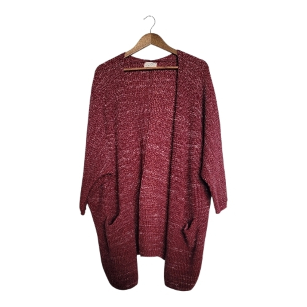 Universal Thread Red Chunky Knit Open Cardigan Sweater